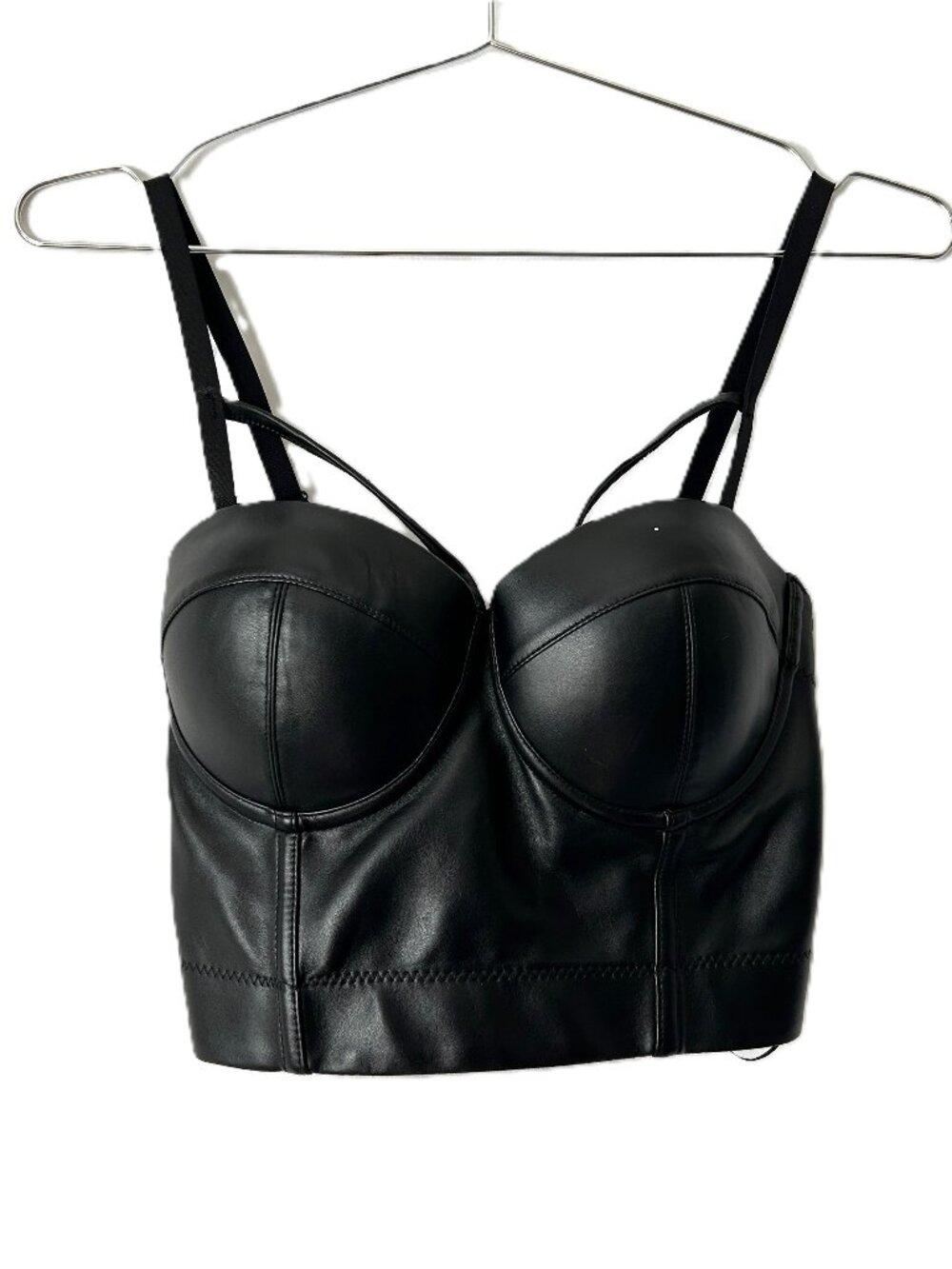 Charmain Faux Leather Bustier L Corset Style